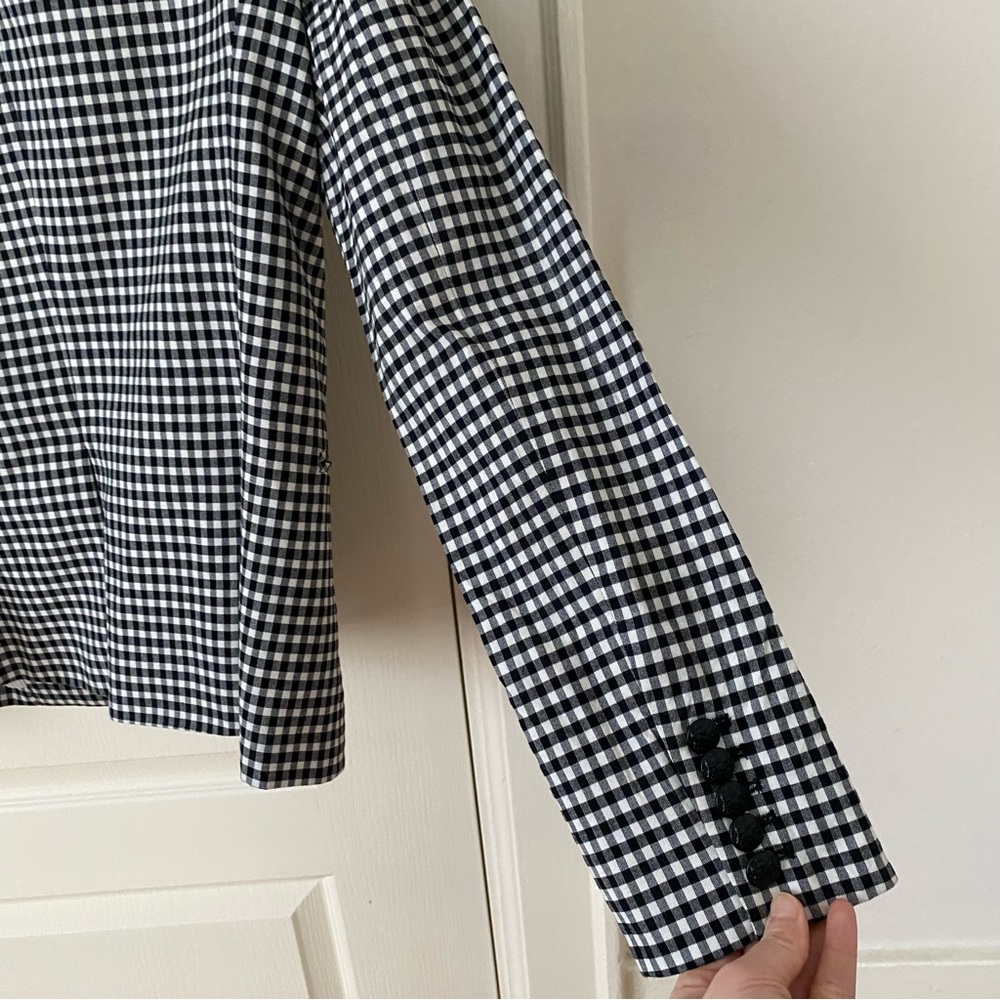 $645 Veronica Beard Cottage Black/White Gingham Plaid Dickey Jacket Blazer Sz 6 - Picture 11 of 14
